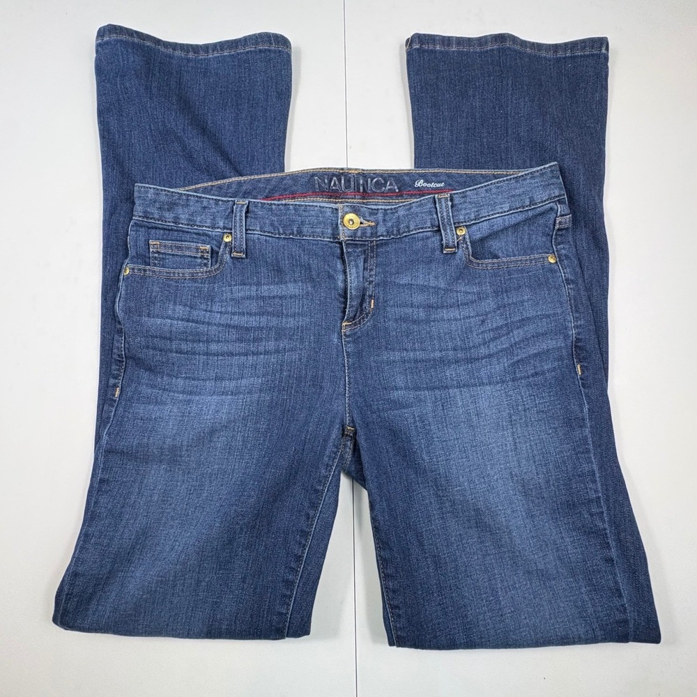 Nautica Bootcut Jeans Womens 10 Medium Wash Stretch Denim‎ 30x32